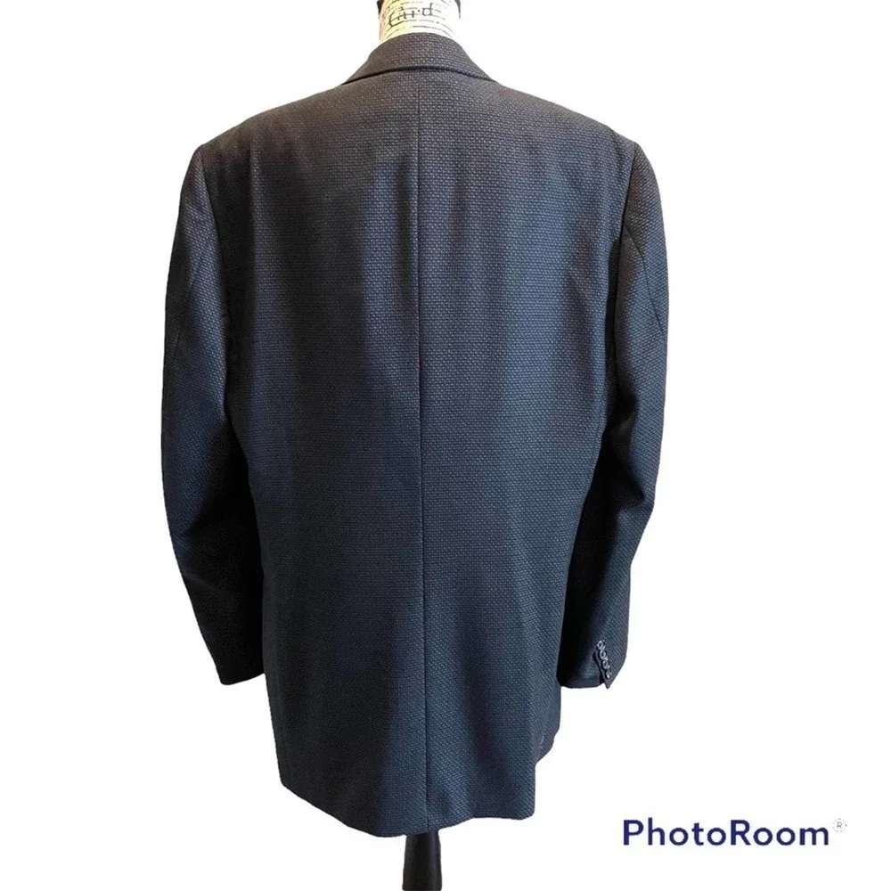 PAL ZILERI GRUPPO FORALL Mens Jacket Blazer Navy Blue Black Size 46L Sport Coat